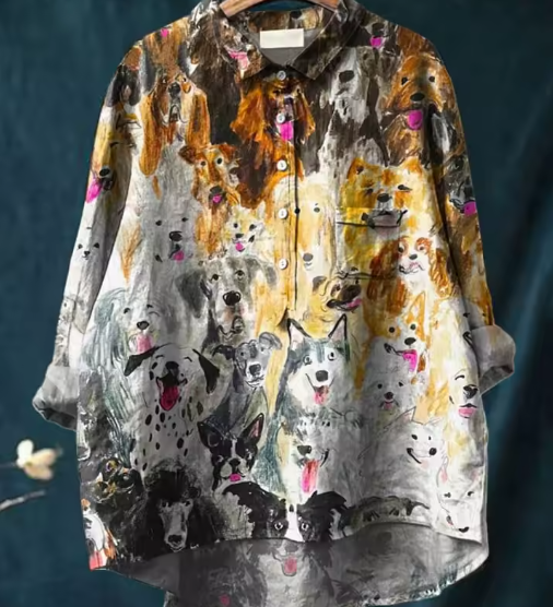 Isla - Dog Art Print Blouse