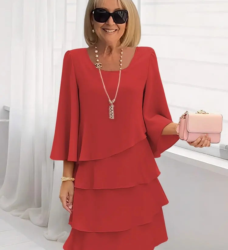 Catherine | Elegant Comfort Ruffle Dress