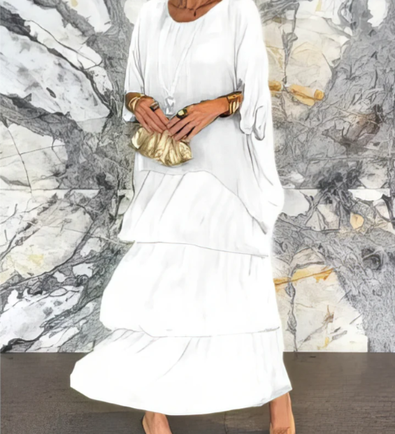 Caroline | Elegant Tummy Covering Maxi Dress
