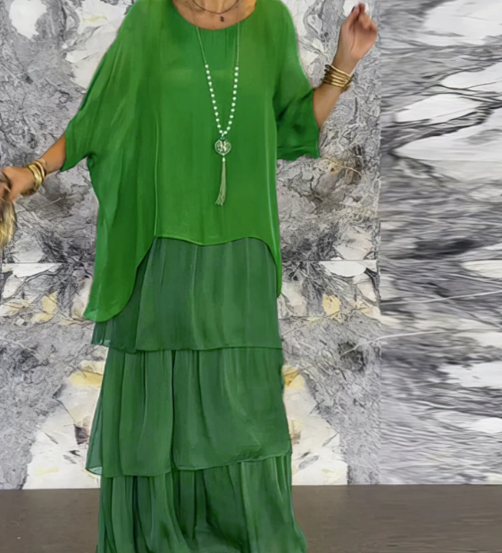 Caroline | Elegant Tummy Covering Maxi Dress