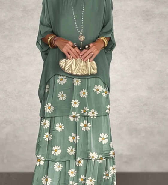 Caroline | Elegant Tummy Covering Maxi Dress