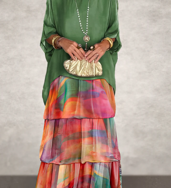 Caroline | Elegant Tummy Covering Maxi Dress