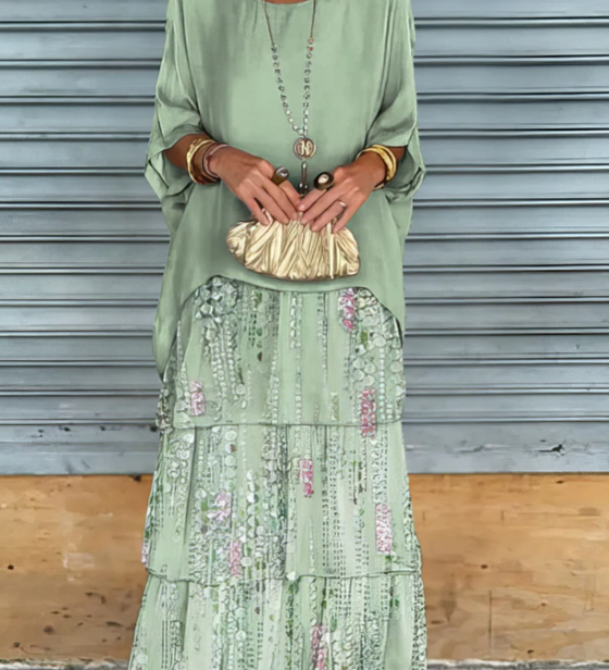 Caroline | Elegant Tummy Covering Maxi Dress