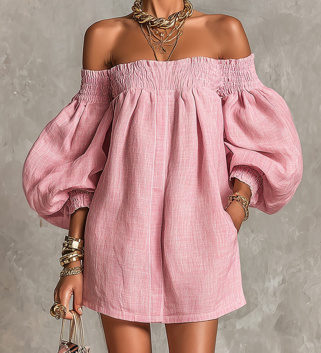 Rosaline | Off-Shoulder Puff-Sleeve Mini Dress