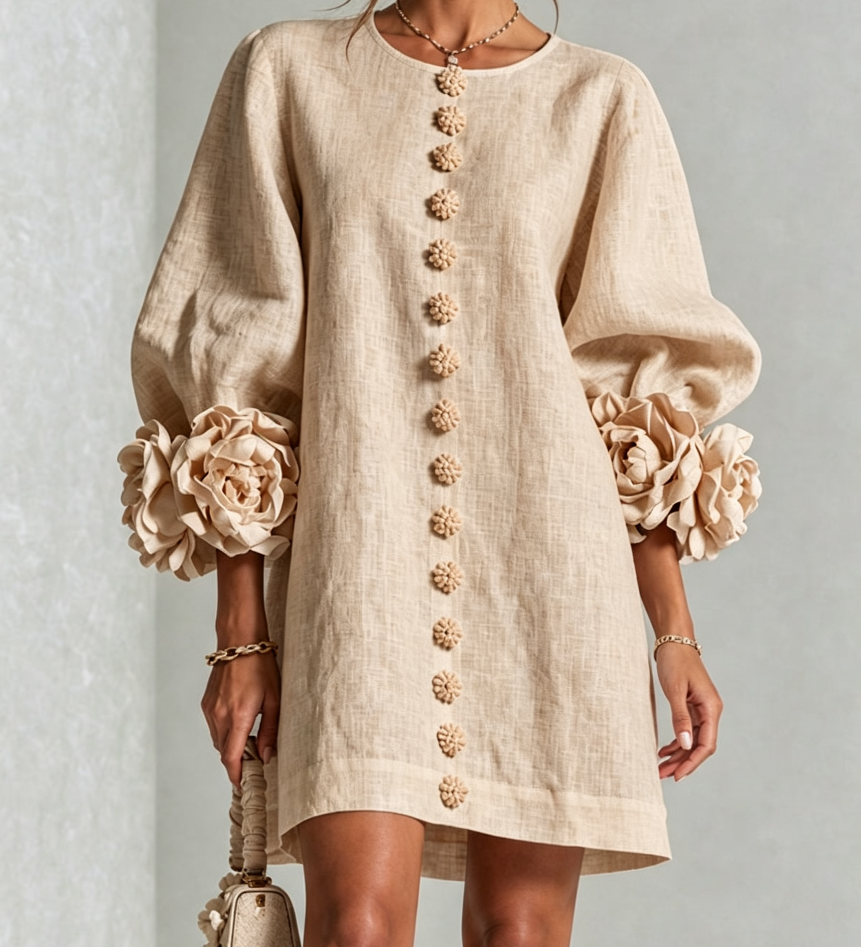Margot - Floral Detail Mini Dress