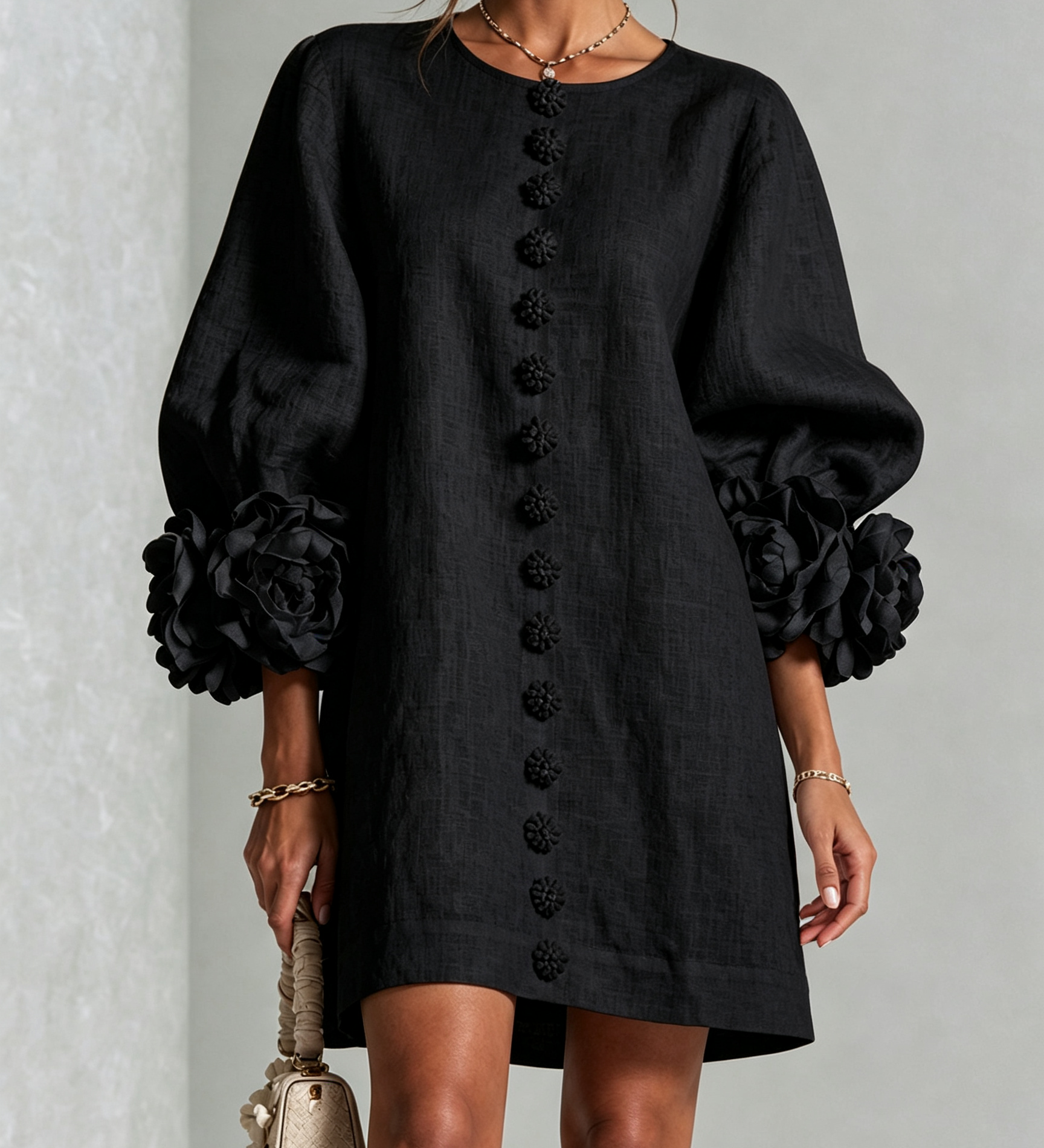 Margot - Floral Detail Mini Dress