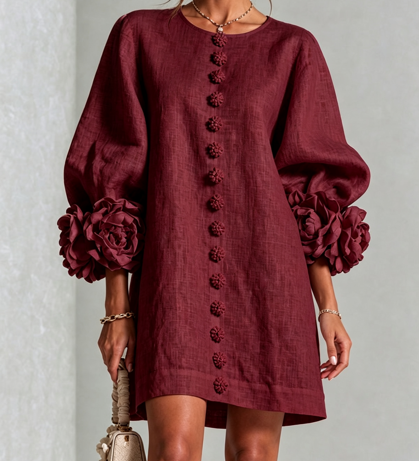 Margot - Floral Detail Mini Dress