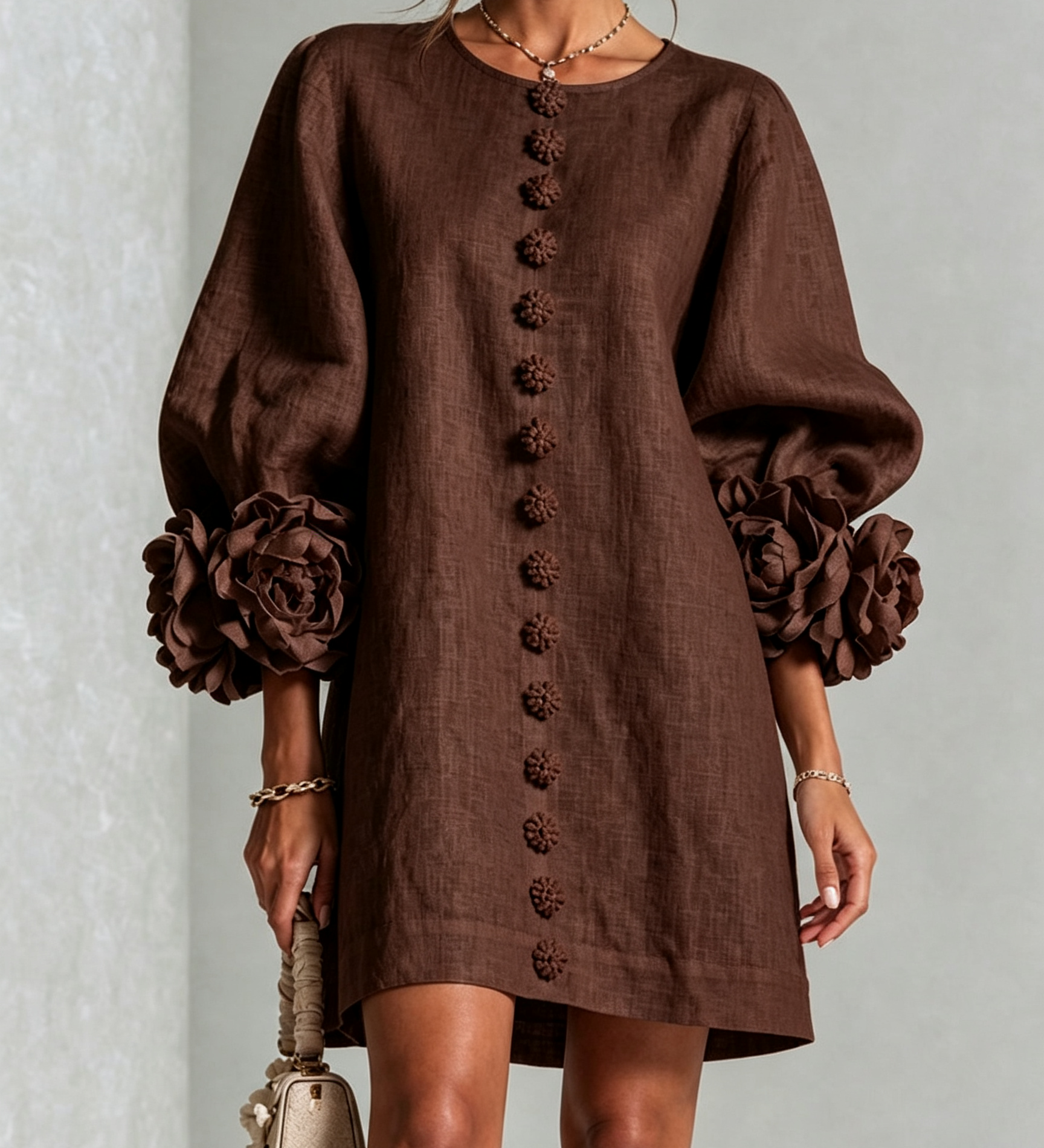 Margot - Floral Detail Mini Dress