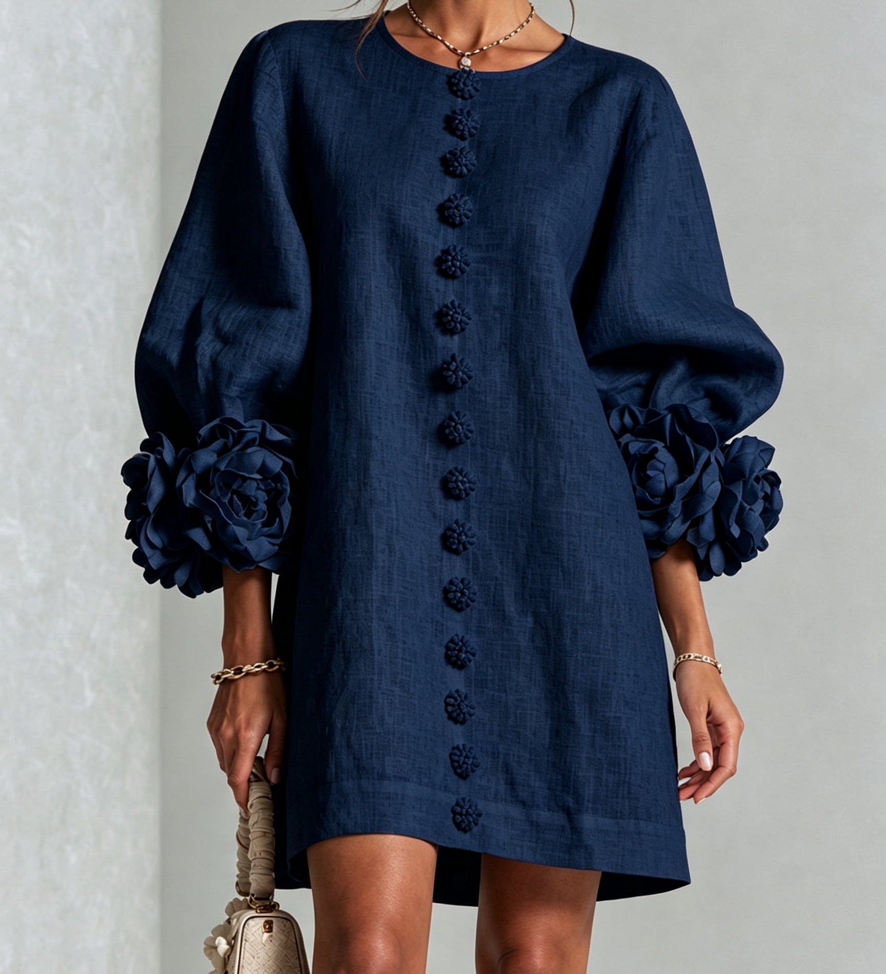 Margot - Floral Detail Mini Dress