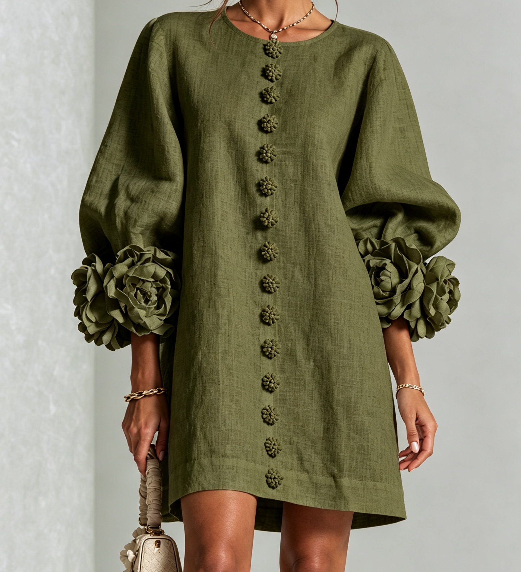 Margot - Floral Detail Mini Dress