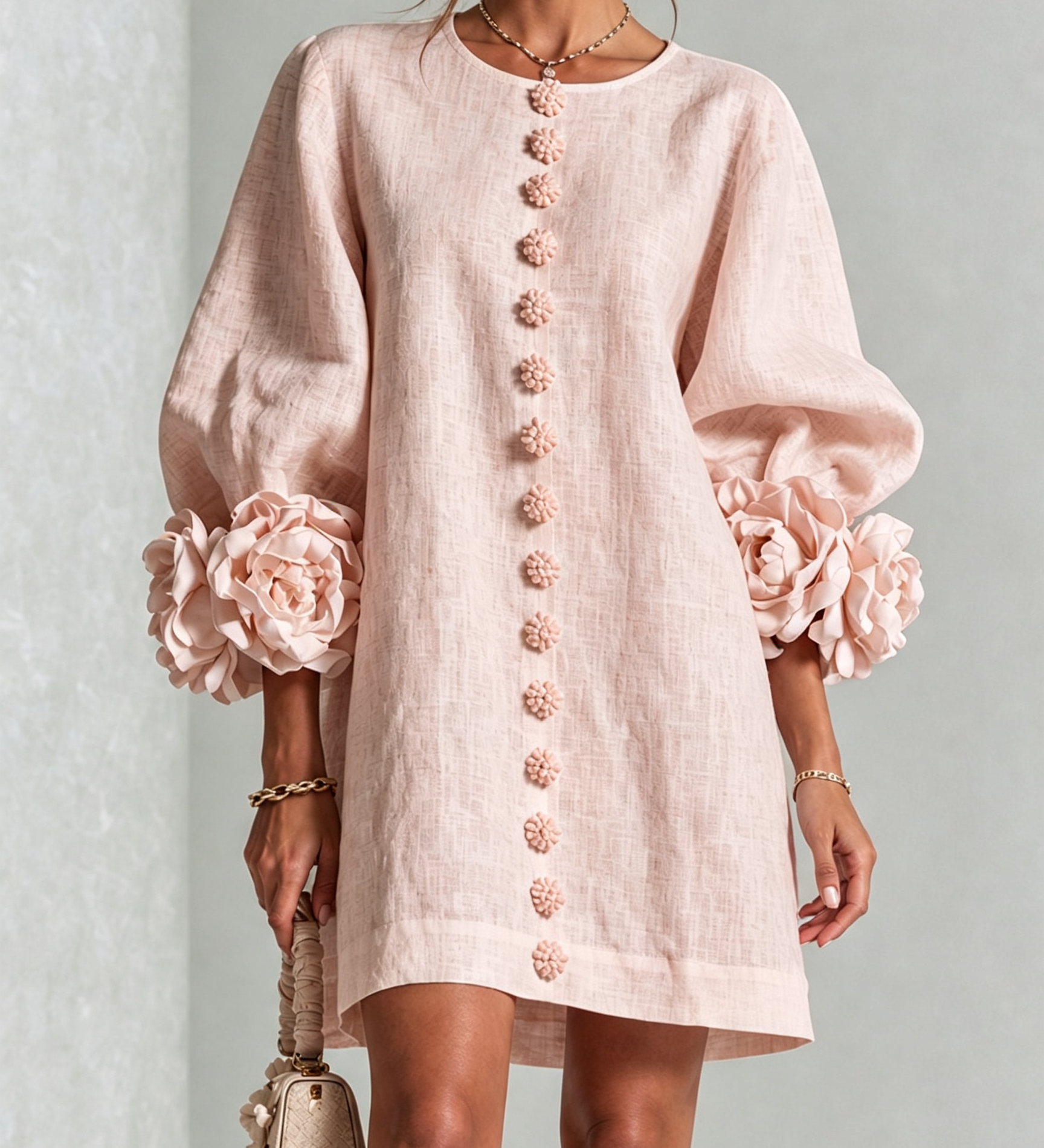 Margot - Floral Detail Mini Dress