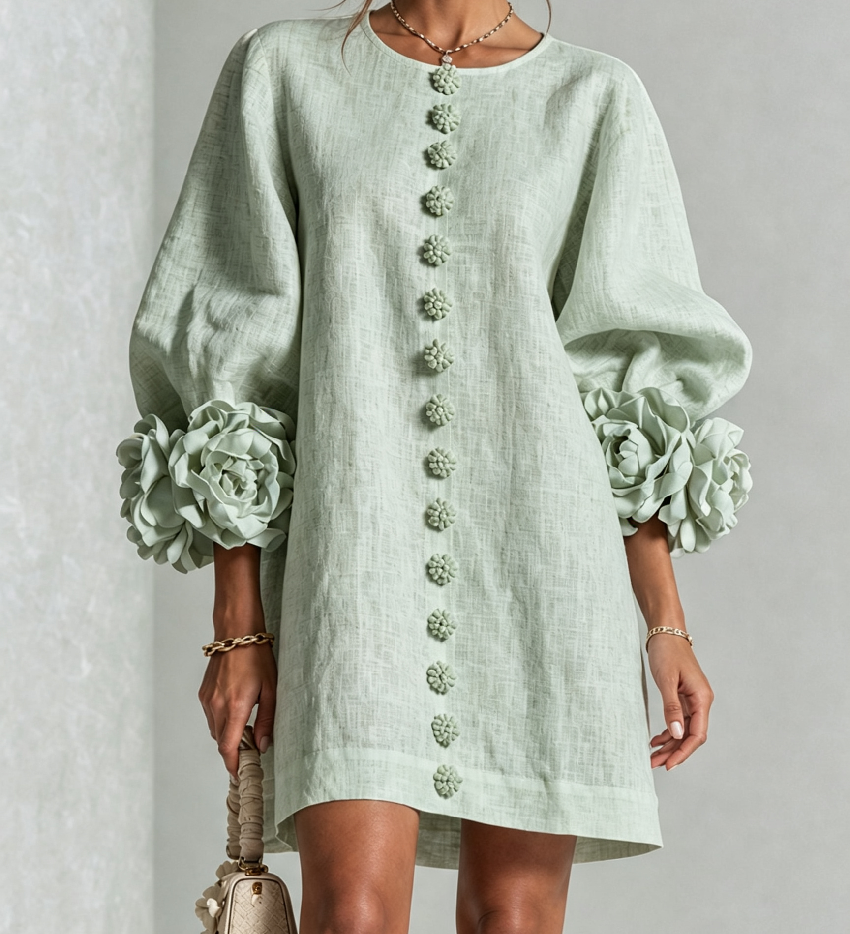 Margot - Floral Detail Mini Dress
