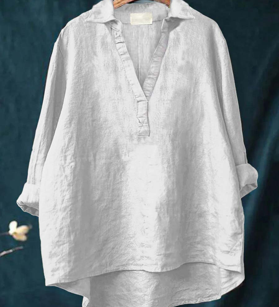 Amber - Grey Pink Print Blouse