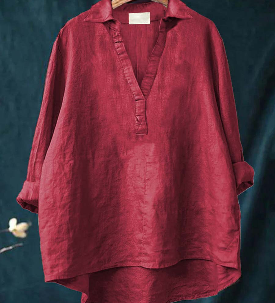 Amber - Grey Pink Print Blouse