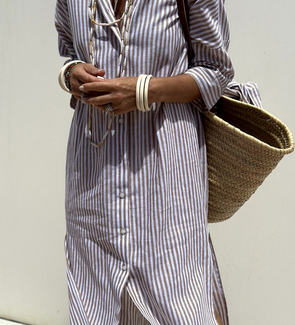 Sophia | Timeless Striped Shirt Dress with Elegant Comfort