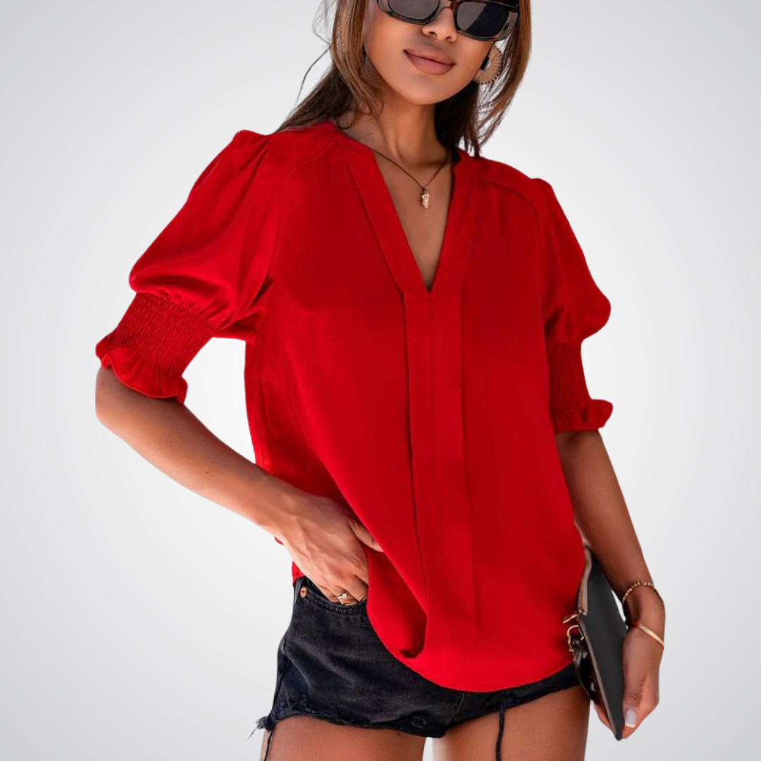 Monica - Chic V-Neck Blouse