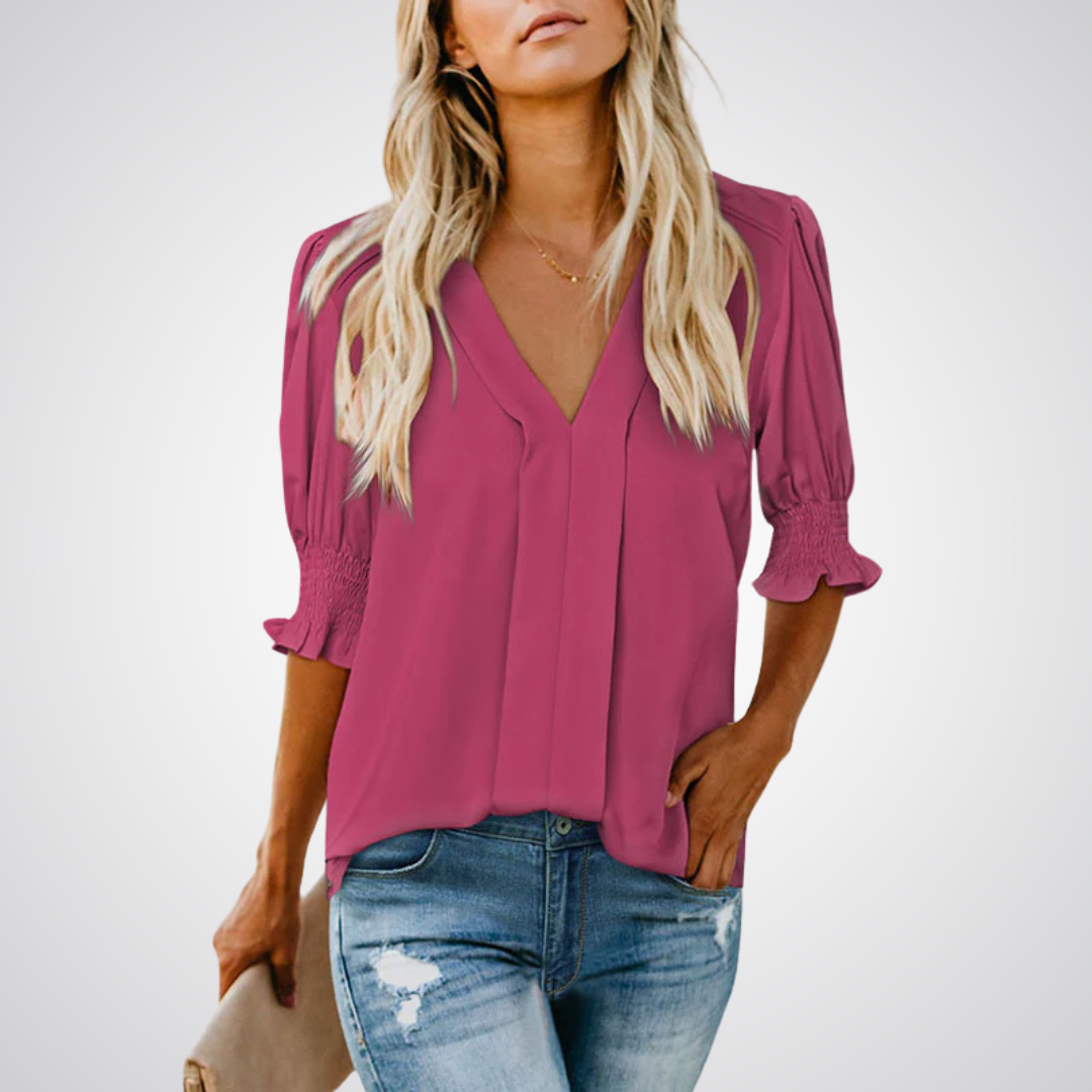 Monica - Chic V-Neck Blouse