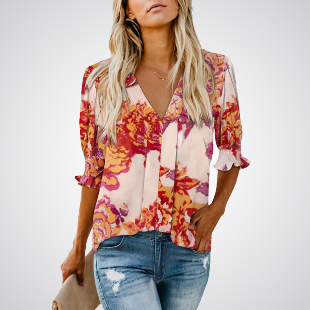 Monica - Chic V-Neck Blouse