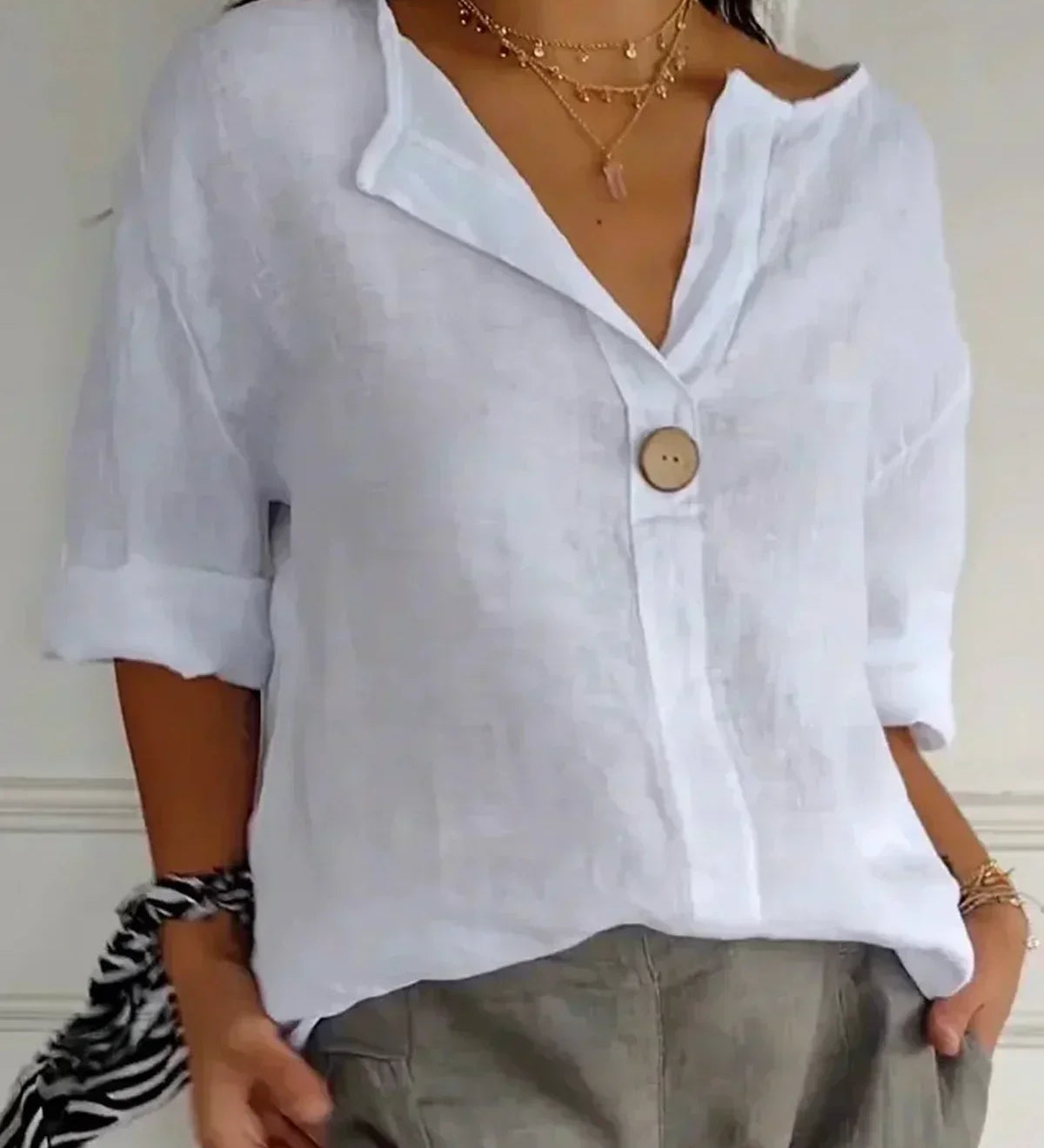 Nayla - Casual V-Neck Blouse
