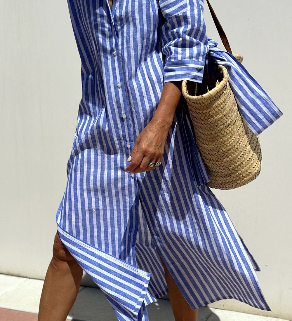 Sophia | Timeless Striped Shirt Dress with Elegant Comfort