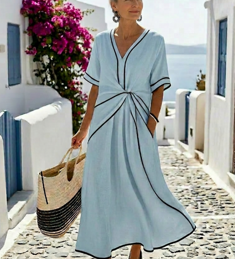 Linnea - Gathered Waist Midi Dress