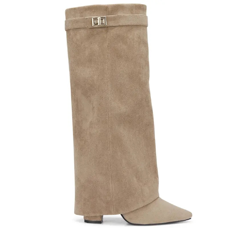 SARAHT - 4-Inch Heel Suede Long Heeled