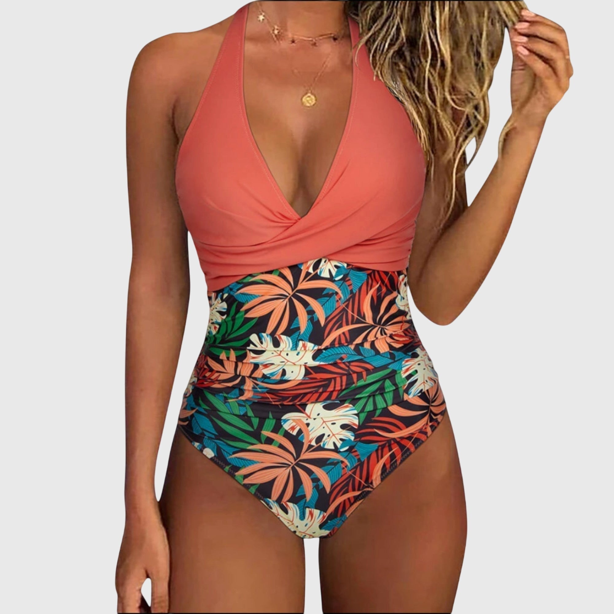Shark Beach - V-Neck Swimsuit