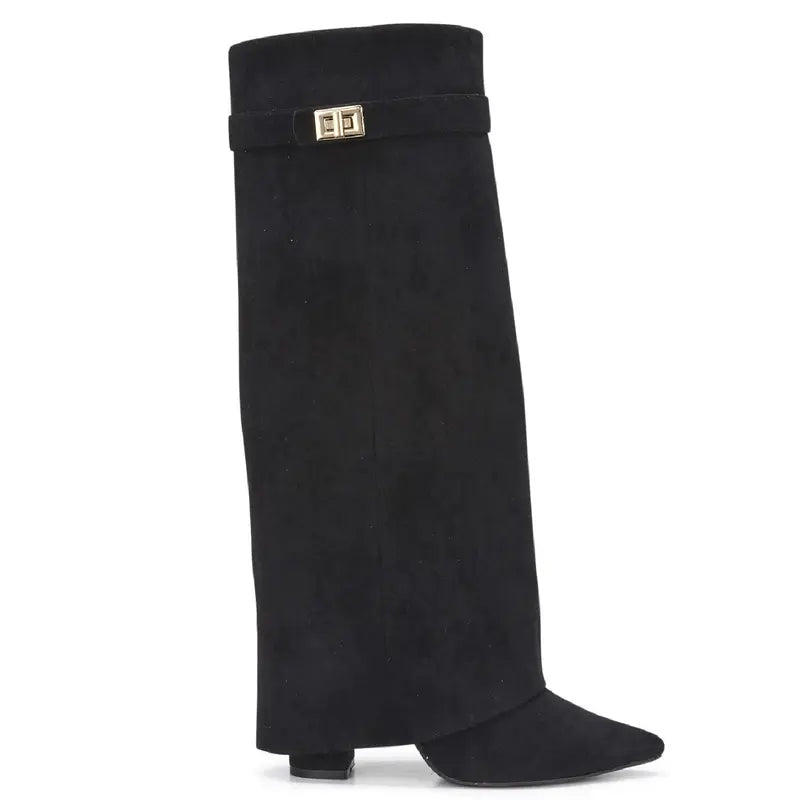 SARAHT - 4-Inch Heel Suede Long Heeled