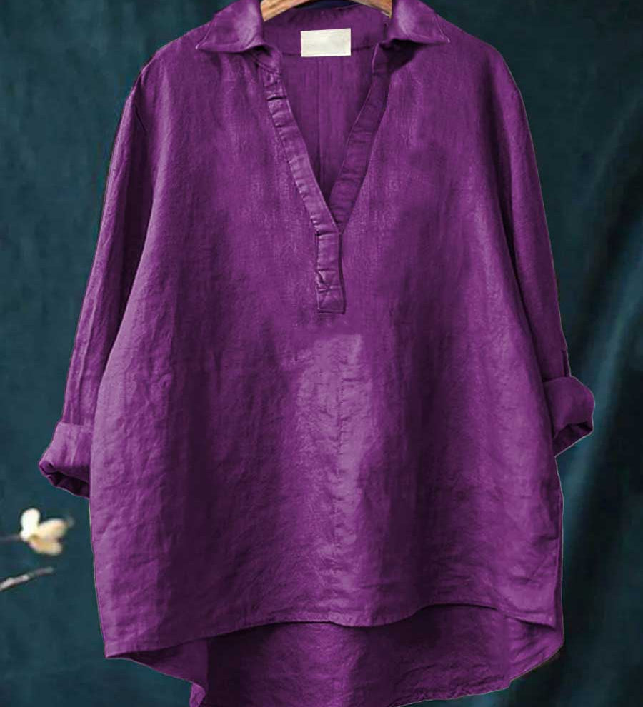 Amber - Grey Pink Print Blouse