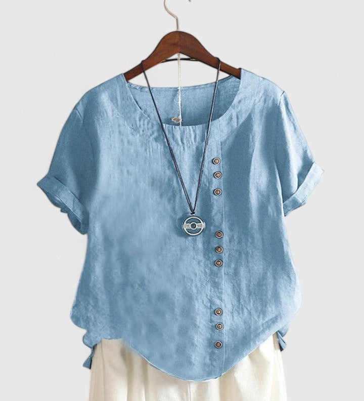 Elisavie | Comfortable Short Sleeve Blouse