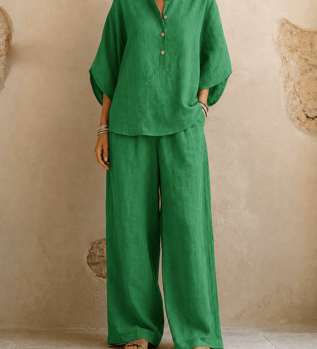 Maribel | Batwing Sleeves and Wide-Leg Pants