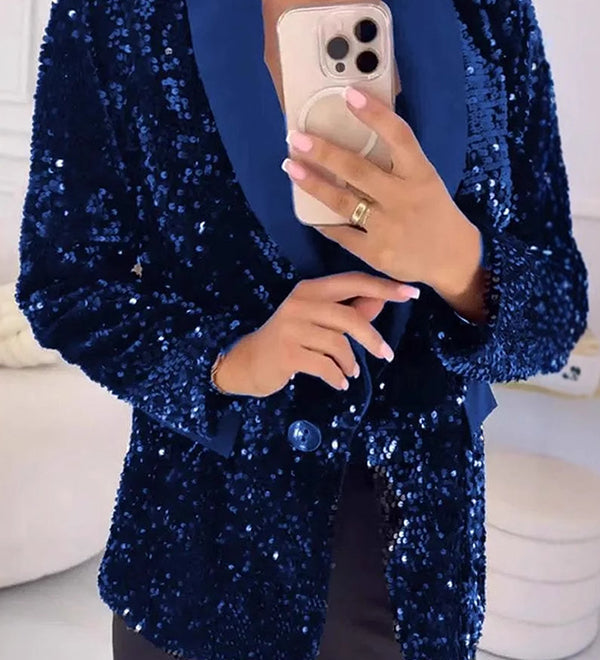 LUXARA™ -Shimmer Sequin Blazer