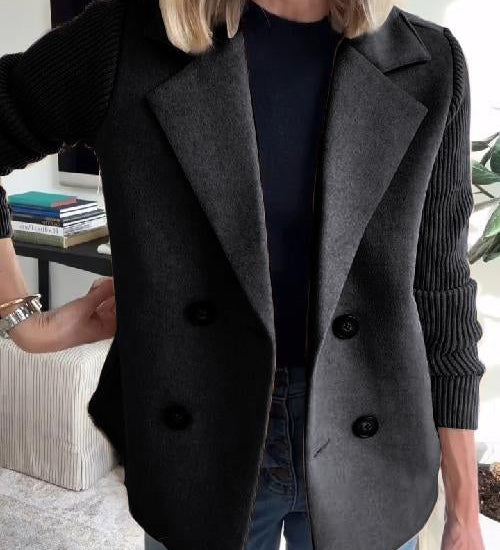 SORELLE™ - Elegant Knit-Sleeve Blazer