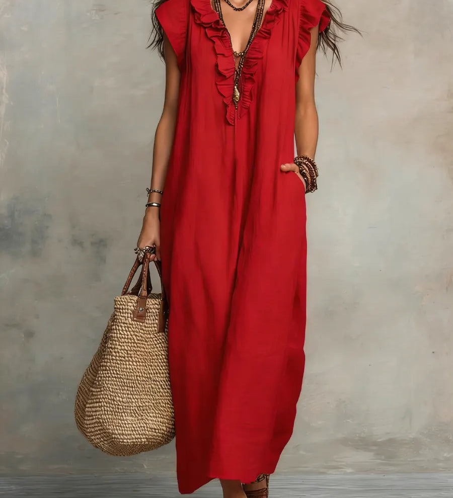 Camellia - Flowy Ruffle Maxi Dress