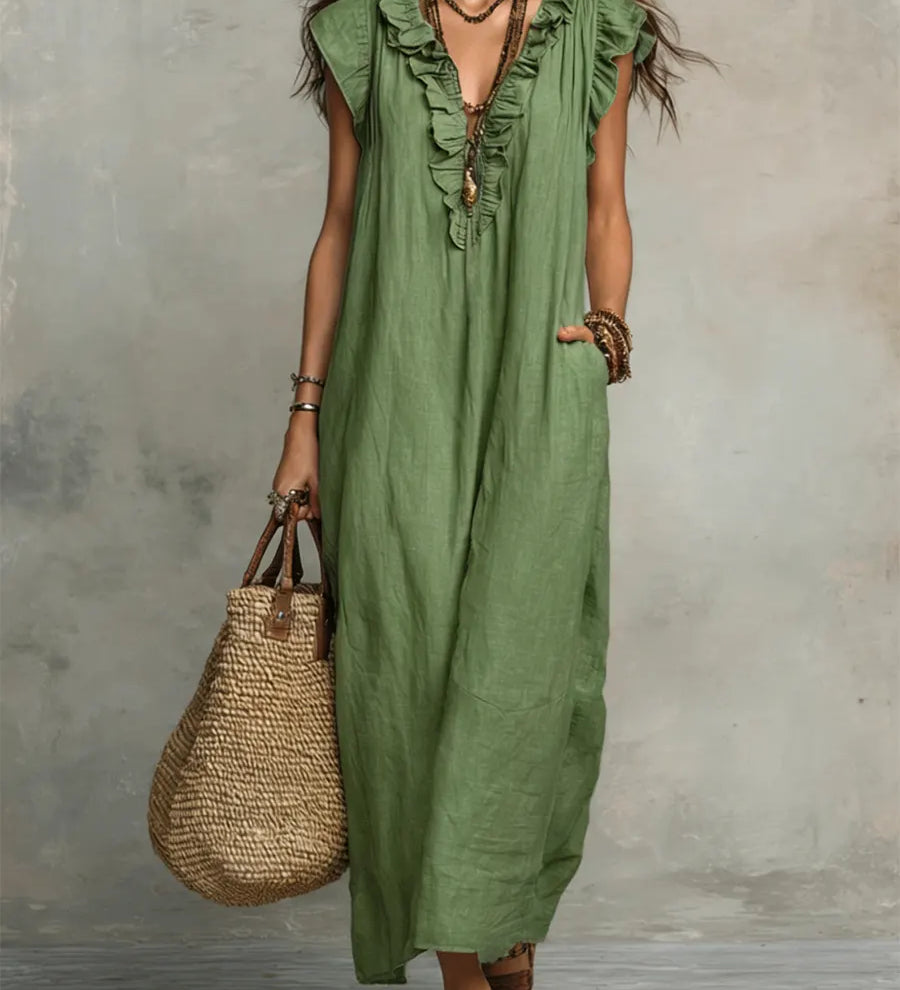 Camellia - Flowy Ruffle Maxi Dress