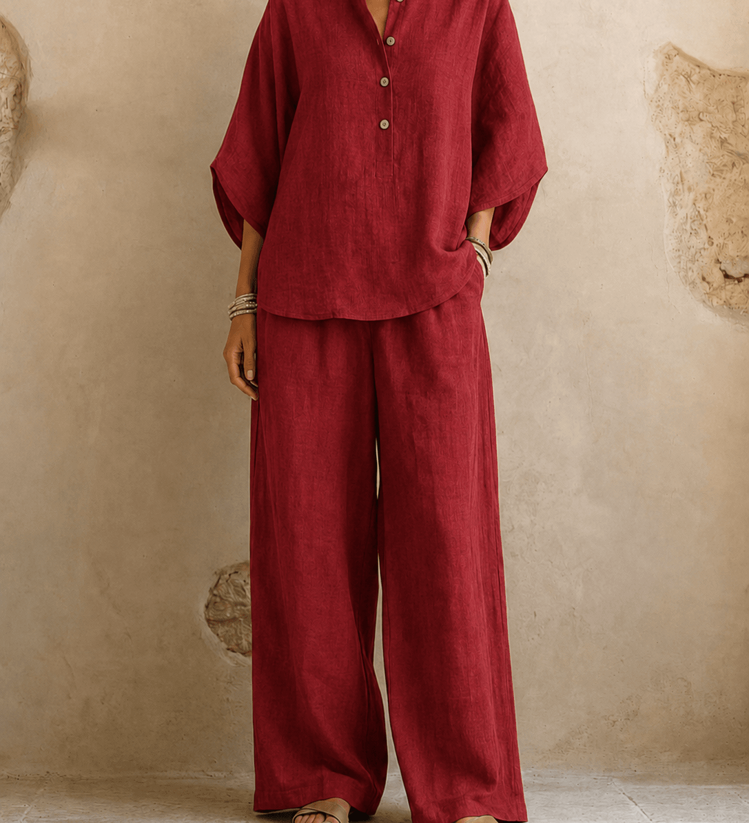 Maribel | Batwing Sleeves and Wide-Leg Pants