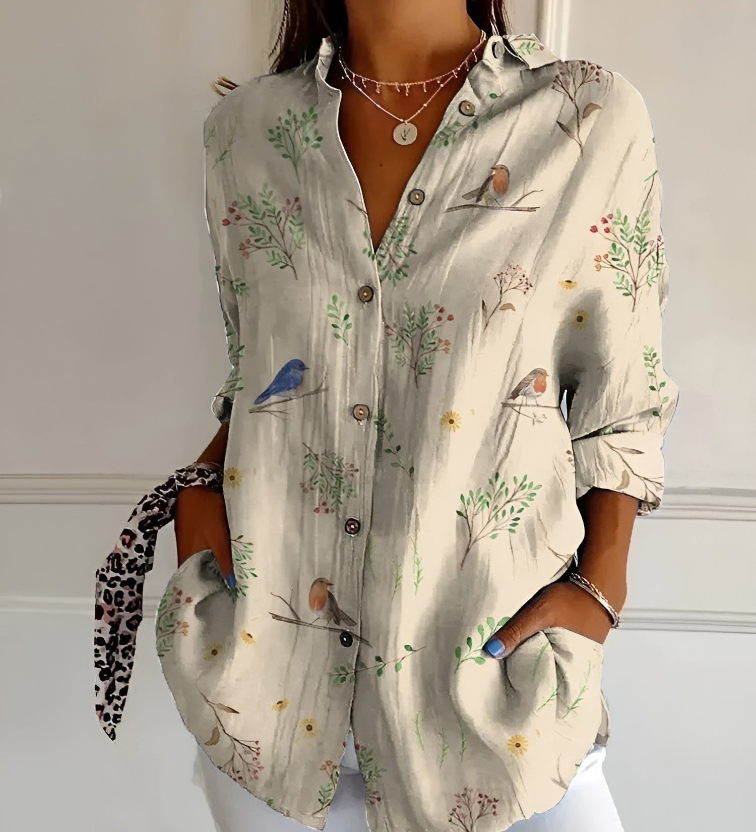 Melodie - Elegant Floral Button Shirt