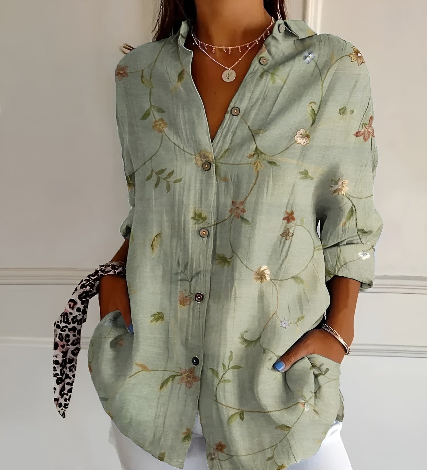 Melodie - Elegant Floral Button Shirt