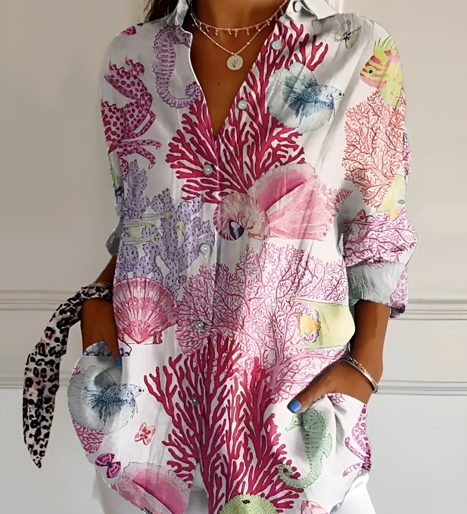 Melodie - Elegant Floral Button Shirt
